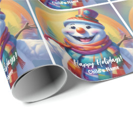 Kinderschneemann Personalisiertes Geschenk Wrap HA Geschenkpapier