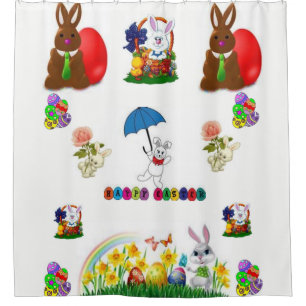 Kinderschuhe Ostergeblasener weißer Duschvorhang