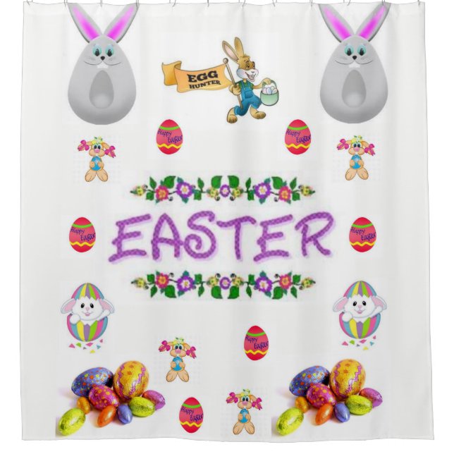 Kinderschuhe Ostergeblasener weißer Duschvorhang (Vorderseite)