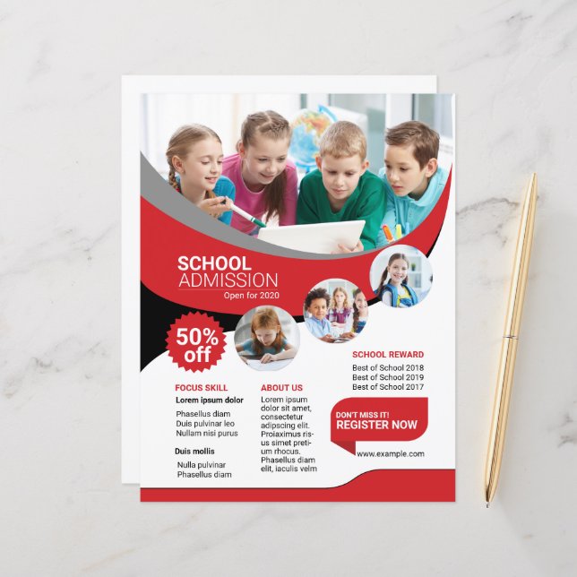 Kinderschule Eintritt Flyer (Vorderseite/Rückseite Beispiel)