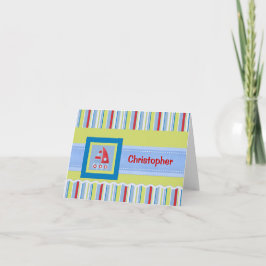 Kindersegler und Streifen mit individueller Note Dankeskarte