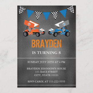 Kinderskartonrennen Geburtstagsfeier Einladung