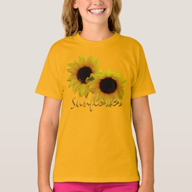 Kindersonnenblume T - Shirt Girl's Sunflower T - S (Vorderseite)