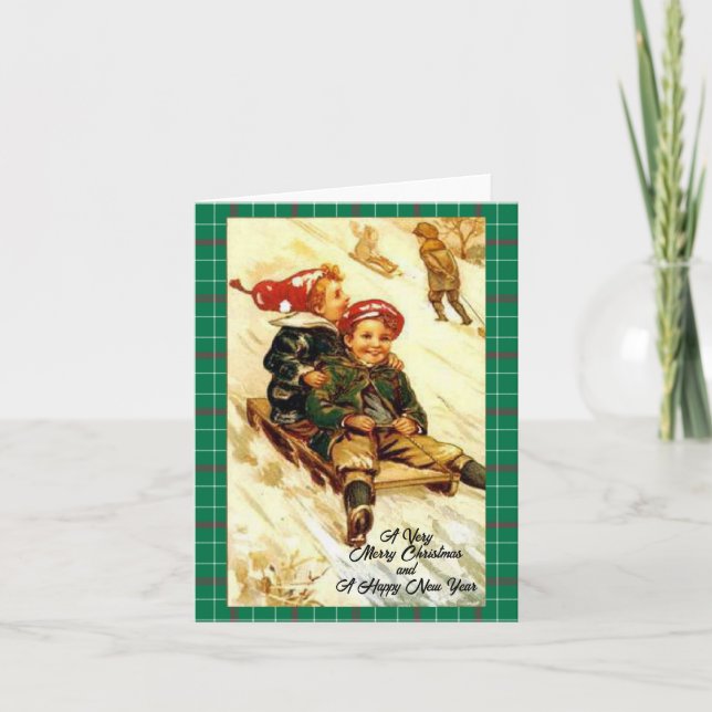 Kinderspass Vintag aussehen Frohe Weihnachten (Vorderseite)