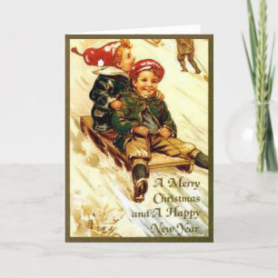 Kinderspass Vintag aussehen Frohe Weihnachten Dankeskarte