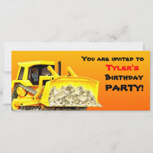 Kinderspezifische Bulldozer-Party Einladung