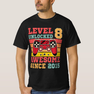 Kinderspiel Stufe 8 Entsperrtes Vintages Videospie T-Shirt