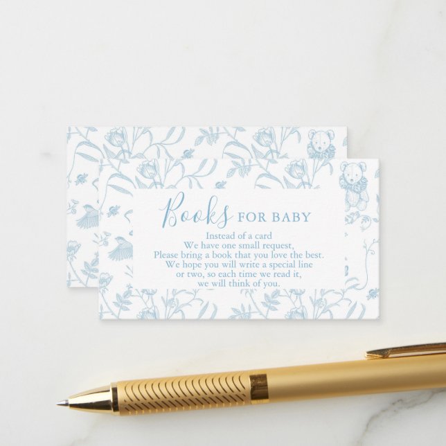 Kinderspielbärenbucher für Baby Card Begleitkarte (Vorderseite/Rückseite Beispiel)