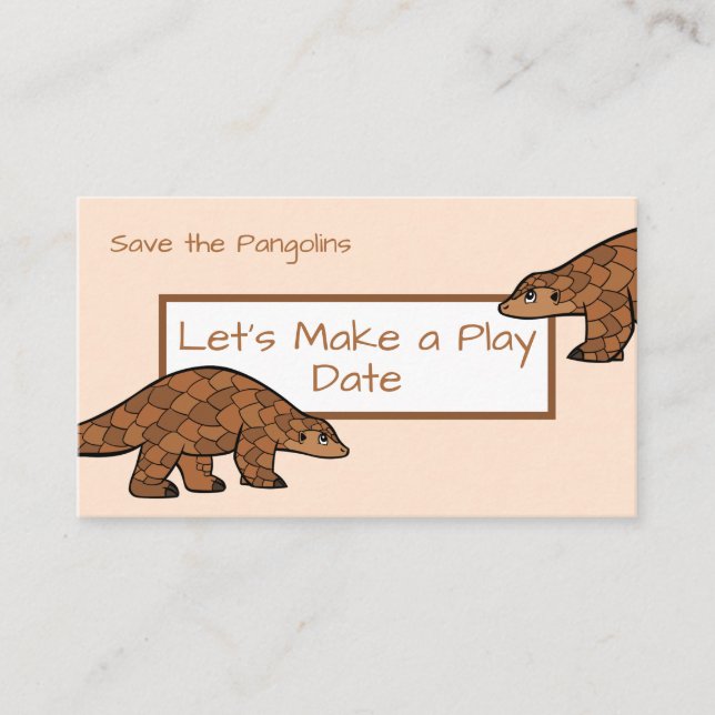 Kinderspieldatum Pangolin-Visitenkarte Visitenkarte (Vorderseite)