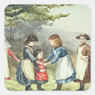Kinderspiele, c.1880 (ohne Papier) Quadratischer Aufkleber