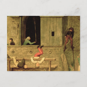 Kinderspiele : Ein kleiner Junge auf Pfählen Postkarte