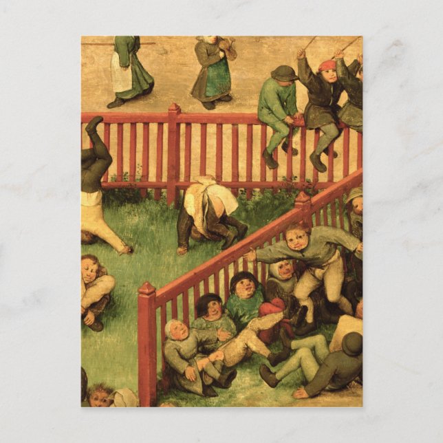 Kinderspiele: Einzelheiten der links Sektion Postkarte (Vorderseite)