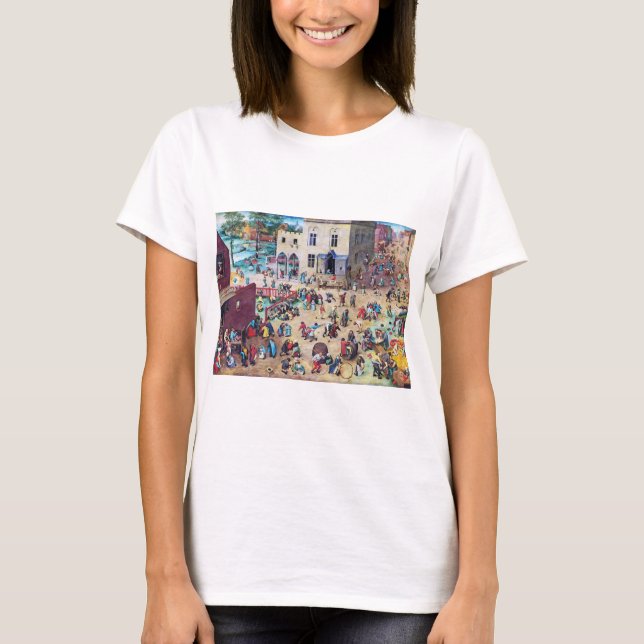 Kinderspiele, Pieter Bruegel T-Shirt (Vorderseite)