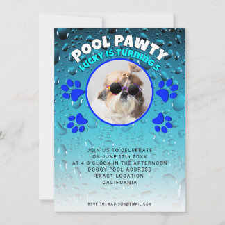 Kinderspielhund-Geburtstagsfeier für Foto im Pool Einladung