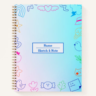 Kinderspieliges Kinderdoodle-IllustrationsNotebook Notizbuch