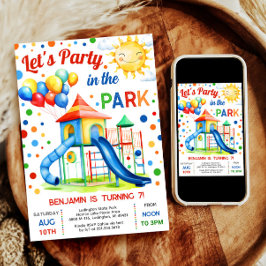 Kinderspielplatz Einladung - Party im Park