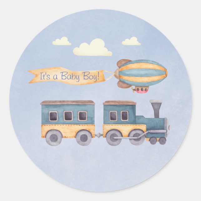 Kinderspielzeug Blue Baby Duschbahn Runder Aufkleber (Vorderseite)