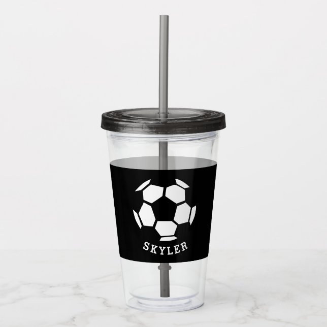 Kindersport-Fußball-athletische personalisierte Acryltrinkbecher (Vorderseite)
