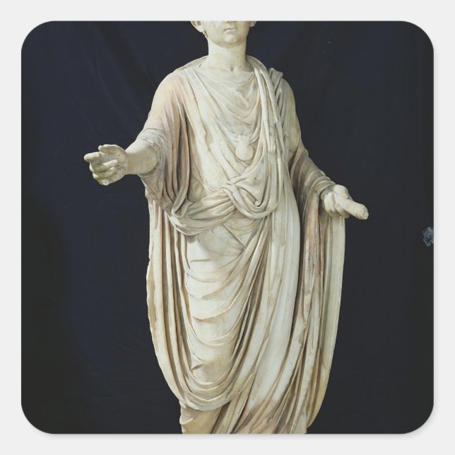 Kinderstatue Quadratischer Aufkleber (Vorderseite)