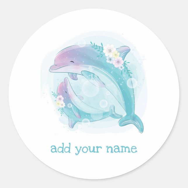 KINDERSTICKER: DOLPHINE RUNDER AUFKLEBER (Vorderseite)