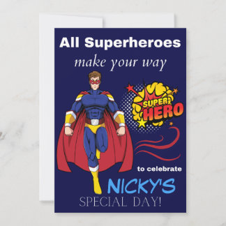Kindersuperhero Geburtstagskarte Einladung