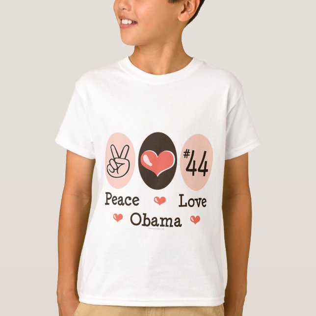 Kindert-shirt FriedensLiebeObama 44 T-Shirt (Vorderseite)
