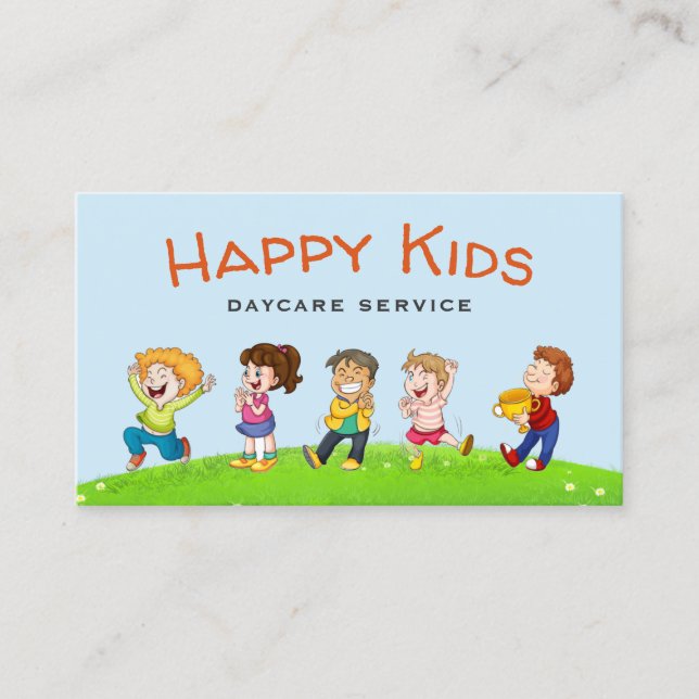 Kindertagesstätte niedlich Kinderbetreuung Kinderb Visitenkarte (Vorderseite)