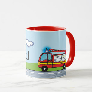 Kindertasse - Feuerwehr personalisierbare Tasse