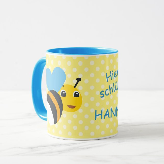 Kindertasse Hummel - Hier schlürft |  Tasse (Vorderseite Links)