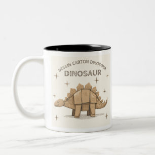 Kindertasse mit bezauberndem Dinosaurier-Motiv Zweifarbige Tasse