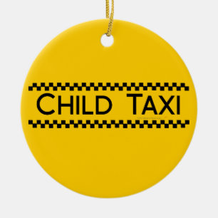 Kindertaxi-lustiger Entwurf für das Fahren der Keramik Ornament