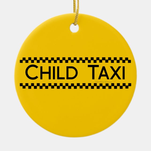 Kindertaxi-lustiger Entwurf für das Fahren der Keramik Ornament (Vorne)