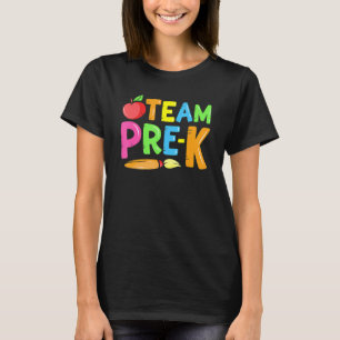 Kinderteam vor K Squad Crew zurück zum Schullehrer T-Shirt