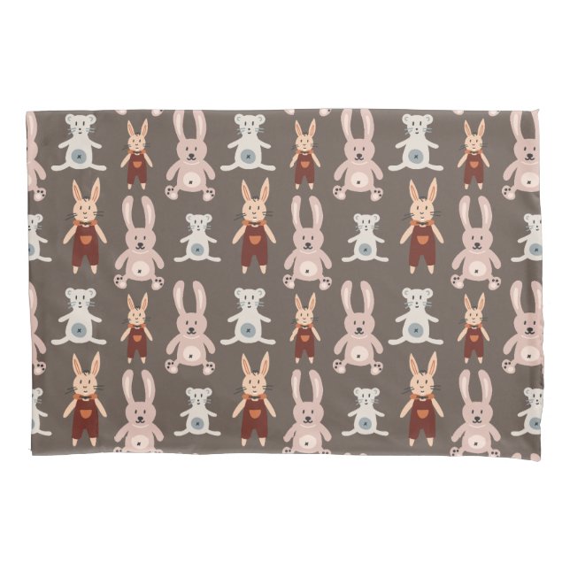 Kinderteddy Bären Cat Panda Bunny Toy Muster Kissenbezug (Vorderseite)