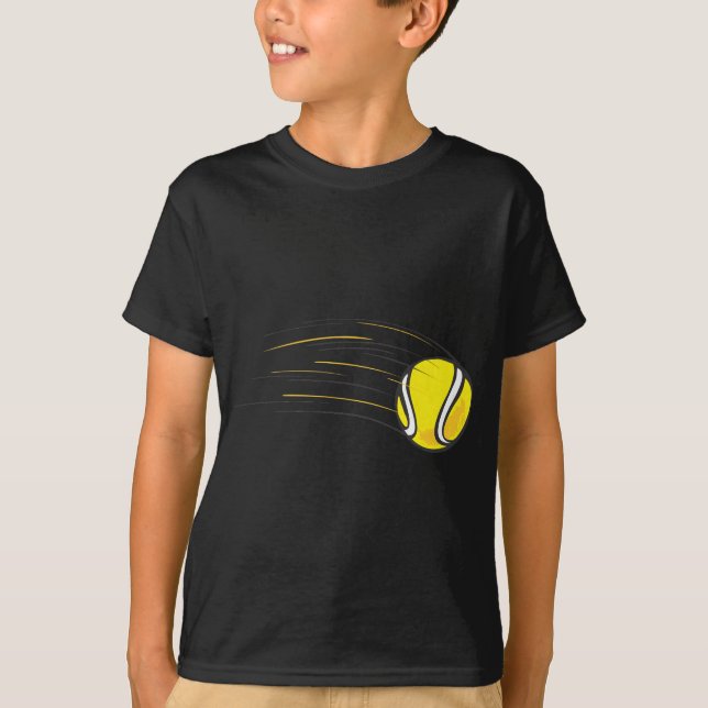 Kindertennis-Shirts - Fliegen-Tennis-Ball scherzt T-Shirt (Vorderseite)