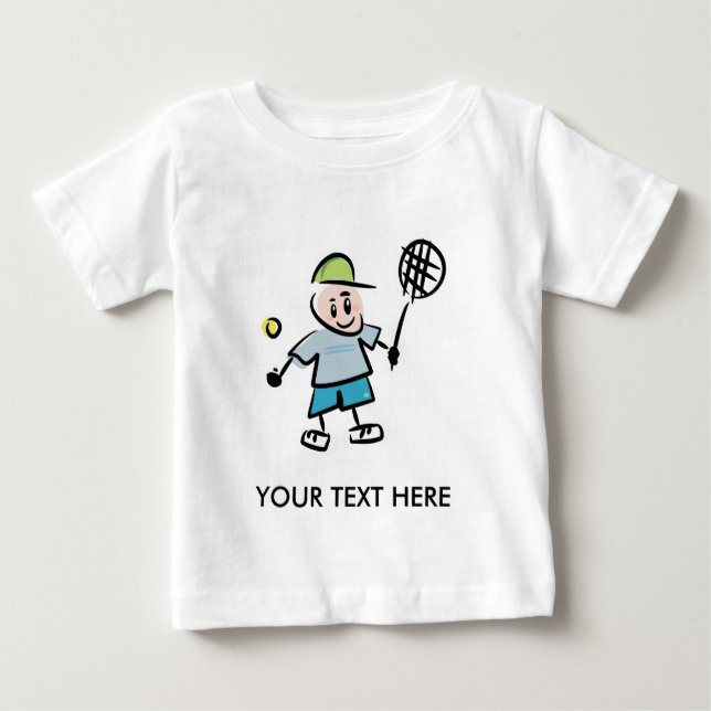 Kindertennis-T-Shirt mit Cartoontennisspieler Baby T-shirt (Vorderseite)