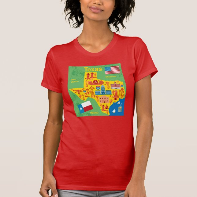 Kindertexas-Karte T-Shirt (Vorderseite)