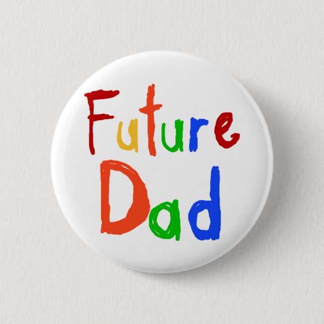 Kindertext-zukünftige Vater-T - Shirts und Button (Vorderseite)