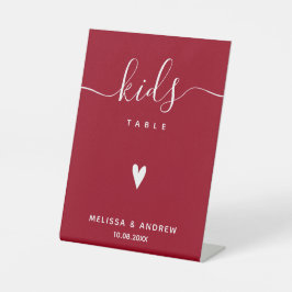 Kindertisch - Elegante kalligraphische Hochzeit Sockelschild