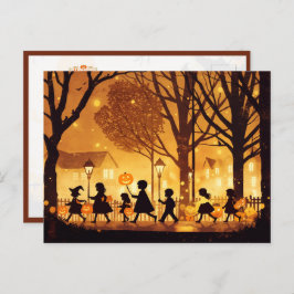 Kindertrick oder Behandlung zu Halloween Postkarte