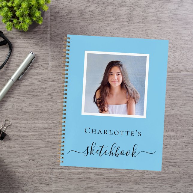 Kindertypografie-Babyblauer Foto Notizbuch (Von Creator hochgeladen)