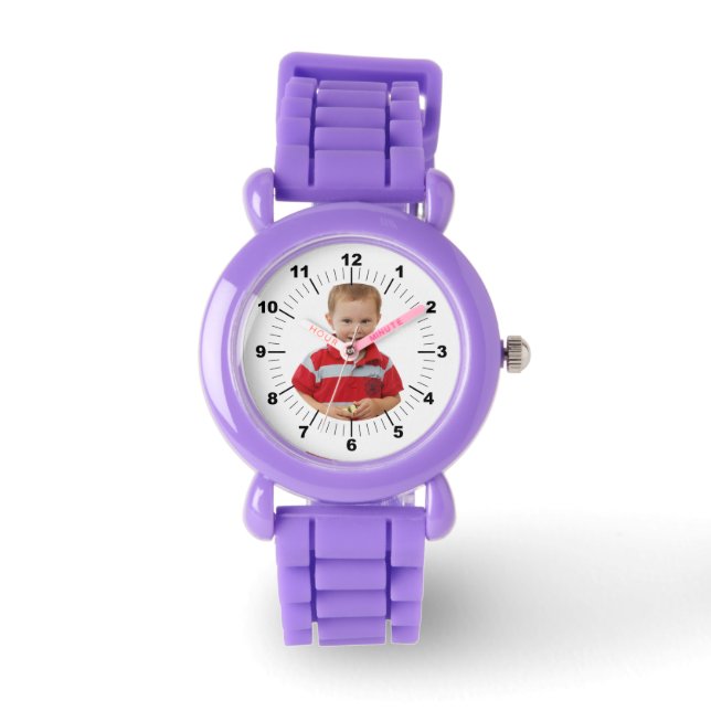 Kinderuhr - Personalisiert - Lila Armbanduhr (Vorderseite)