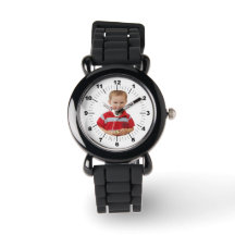Kinderuhr - Personalisiert - Schwarzes Silikon