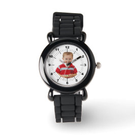 Kinderuhr - Personalisiert - Schwarzes Silikon Armbanduhr