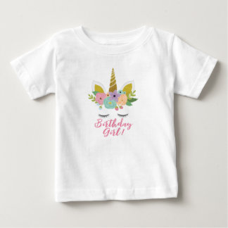 Kinderunicorn-Gold mustert Horn-T - Baby T-shirt