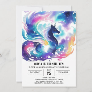 Kinderverzaubertes Pferd zum Geburtstag Einladung