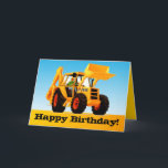 Kinderwagen - Custom Yellow Digger Happy Birthday Karte<br><div class="desc">Kinder Liebe Baufahrzeuge und LKW und einige Kinder nur Liebe Beton oder Zement Mixer!</div>
