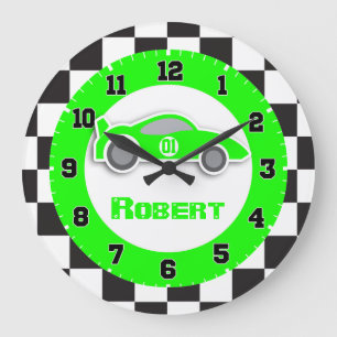 Kinderwagen grüne Schachtel-Flaggennamensuhr Große Wanduhr