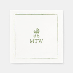 Kinderwagen-Monogramm-Tücher Baby-Party Serviette