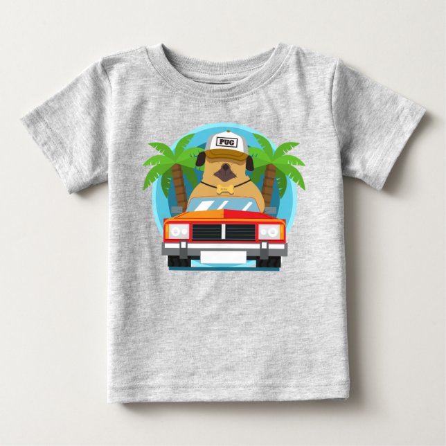 Kinderwagen Racing Funny Bumper Retro Meme Baby T-shirt (Vorderseite)